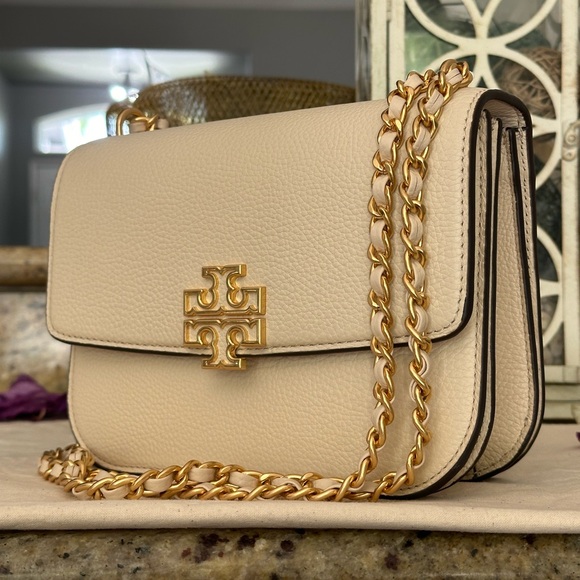 New Tory Burch BRITTEN SMALL ADJUSTABLE SHOULDER BAG NEW CREAM - Picture 3 of 11